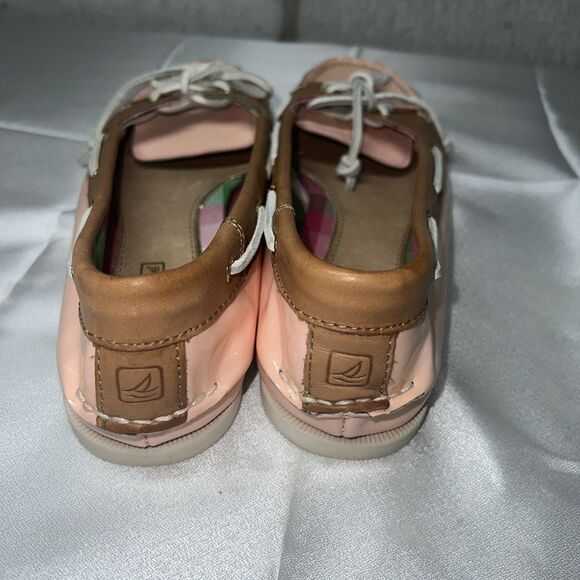Sperry Topsider Women's Angel Fish Pink Patent Leather Plaid inside Boat zs 7.5 - Picture 14 of 14